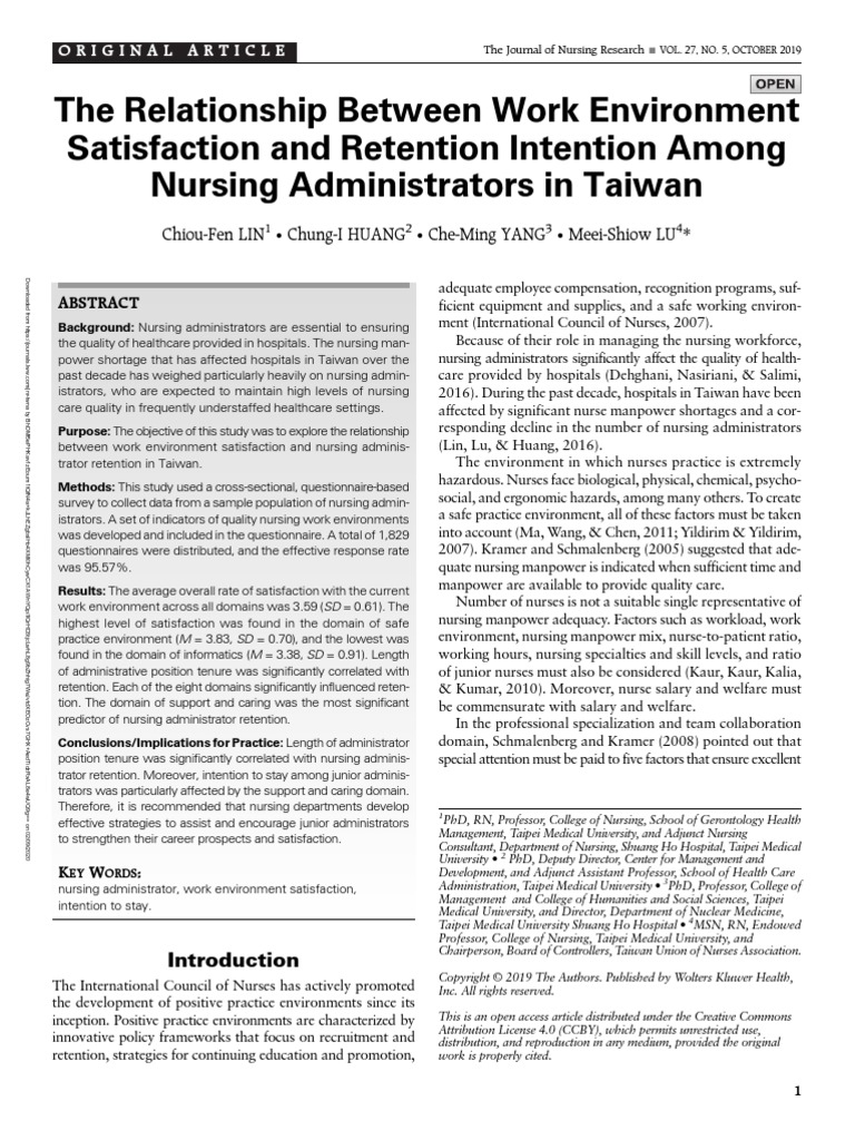 The Relationship Between Work Environment.5 | PDF | Nursing | Hospital