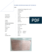 Generator Engine Specification: Data Auxiliary Diesel Engine Diatas Kapal Mv. Wan Hai 311