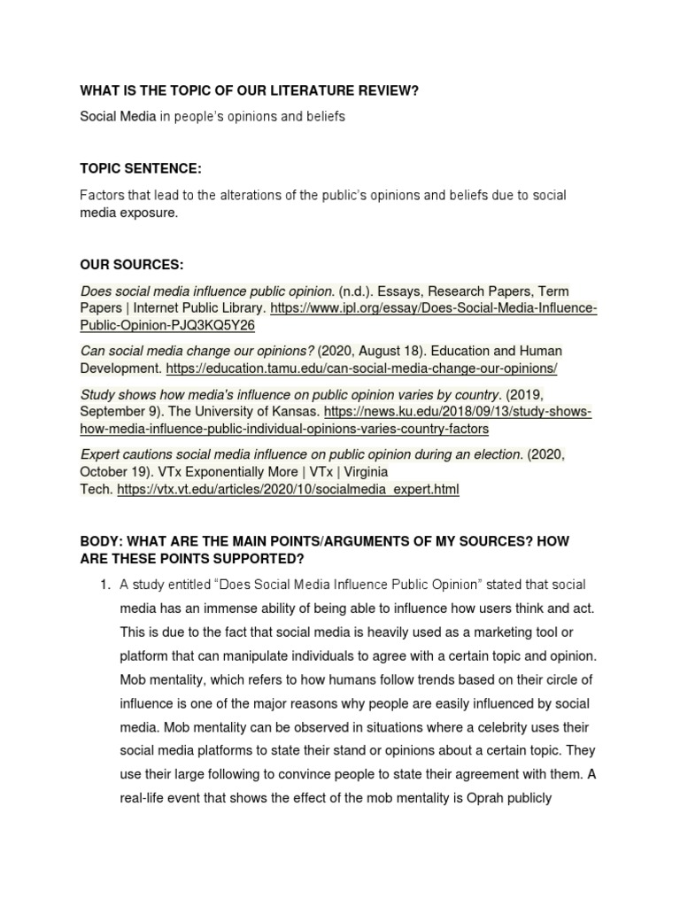 Social Media's Impact on Public Opinion | PDF | Social Media | Popular ...