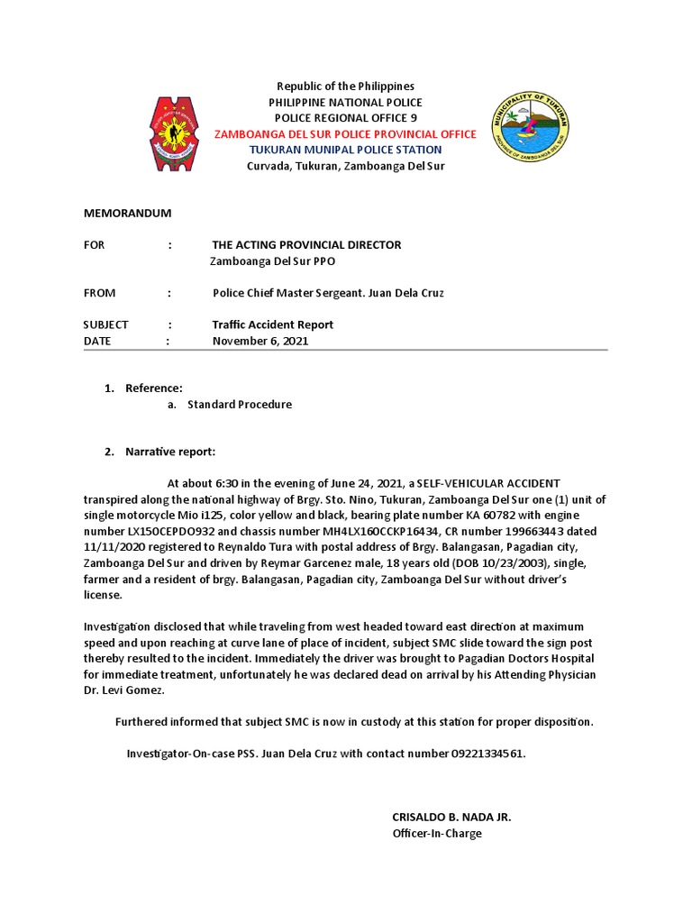 Traffic Incident Report | PDF
