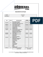 Orçamento de peças para motor 0M352