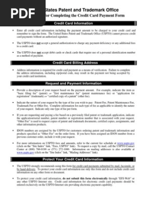 Form PTOL-2038 (Credit Card Payment Authorization)