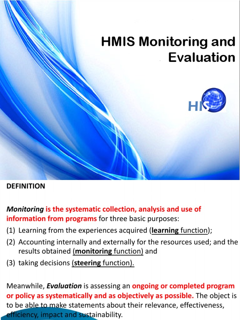 HMIS Monitoring and Evaluation Framework | PDF | Tuberculosis | Evaluation