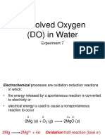 Dissolved Oxygen (DO) in Water: Experiment 7