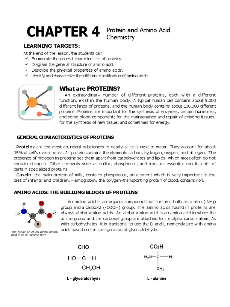Biochemistry Chapter 4 Pdf Amino Acid Proteins