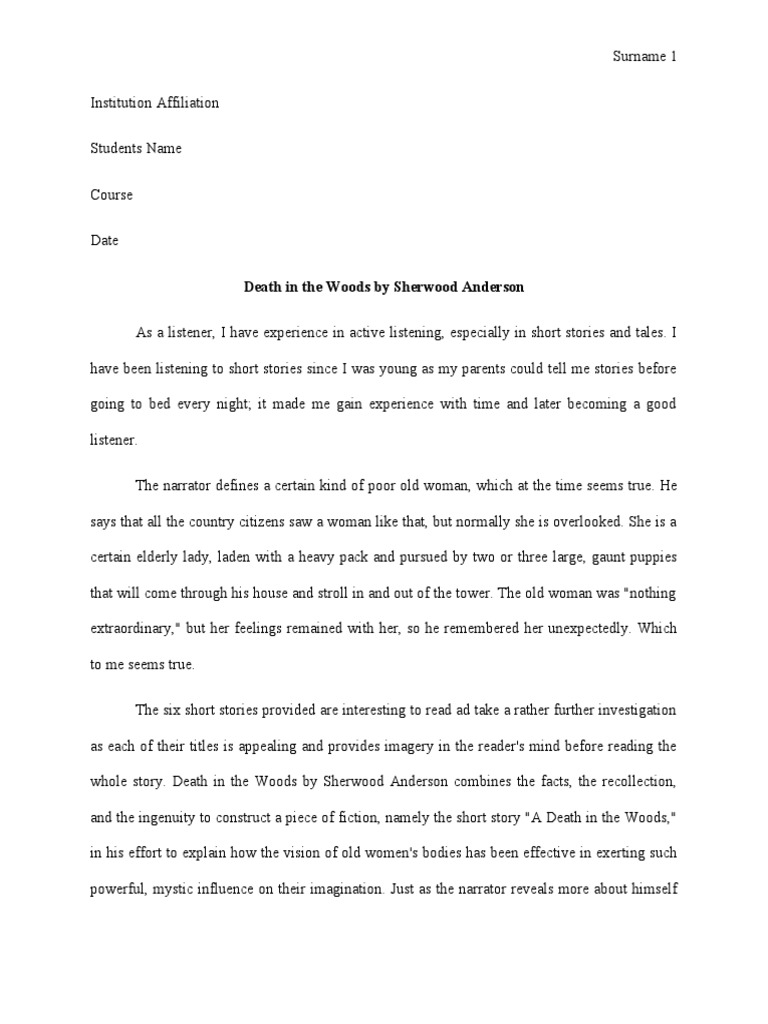 Death in The Woods by Sherwood Anderson PDF