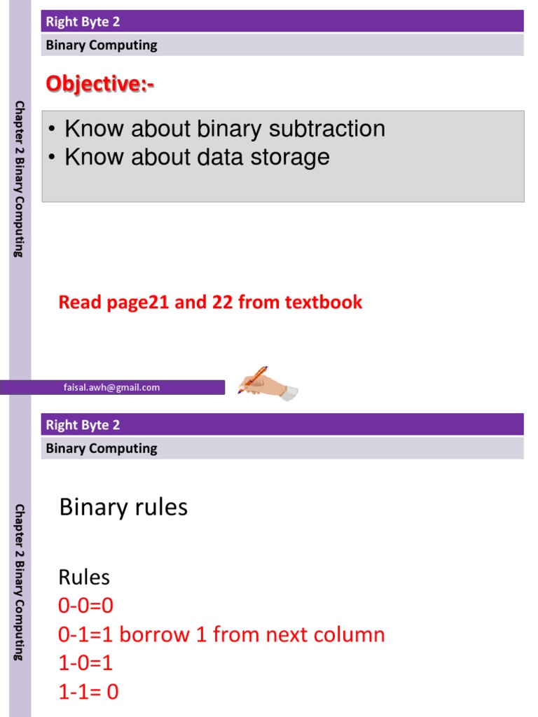 Binary Subtraction and Data Storage Basics | PDF | Bit | Byte