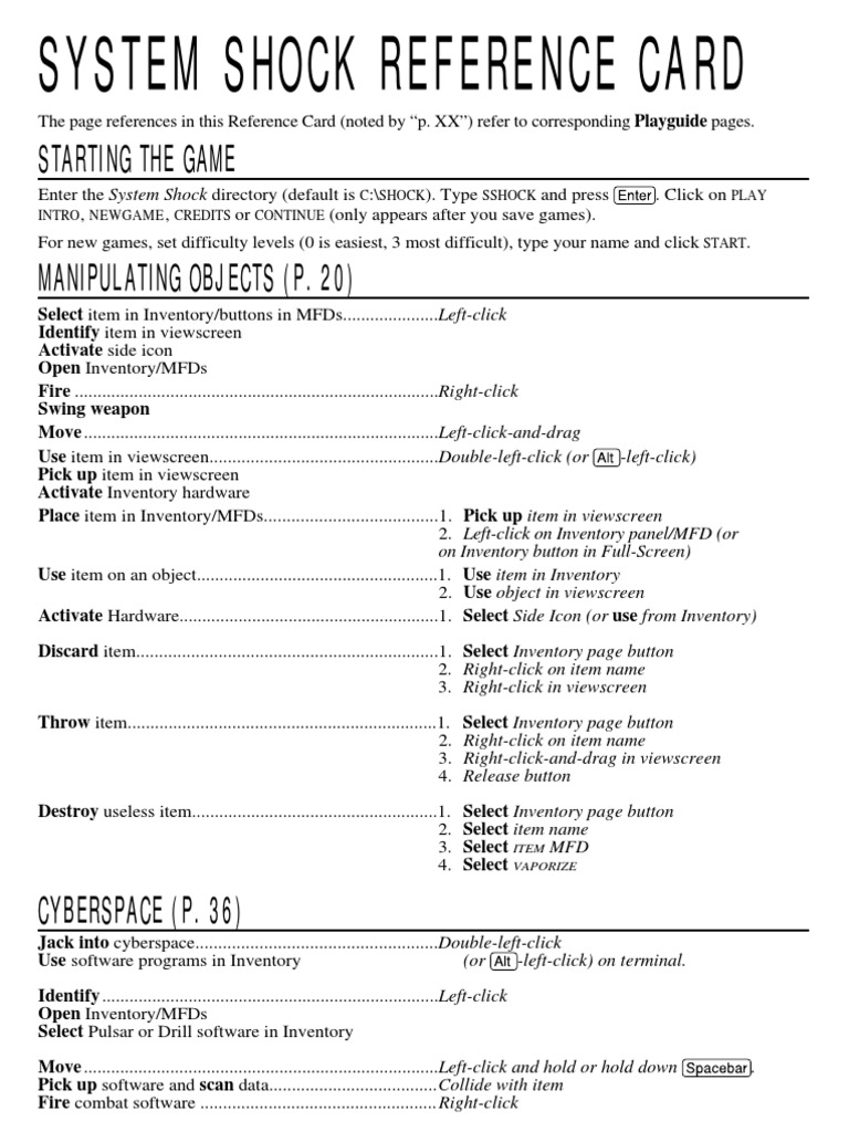 Ss Reference Card | PDF