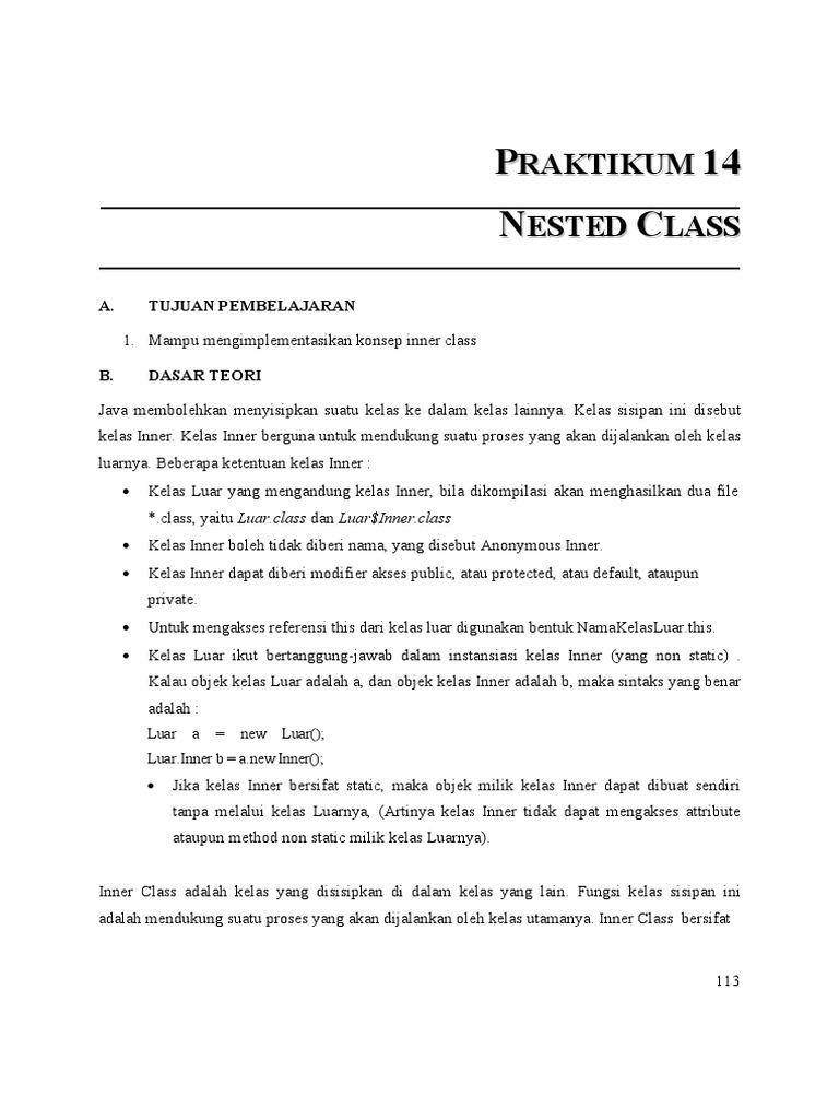 Inner Class dalam Java | PDF