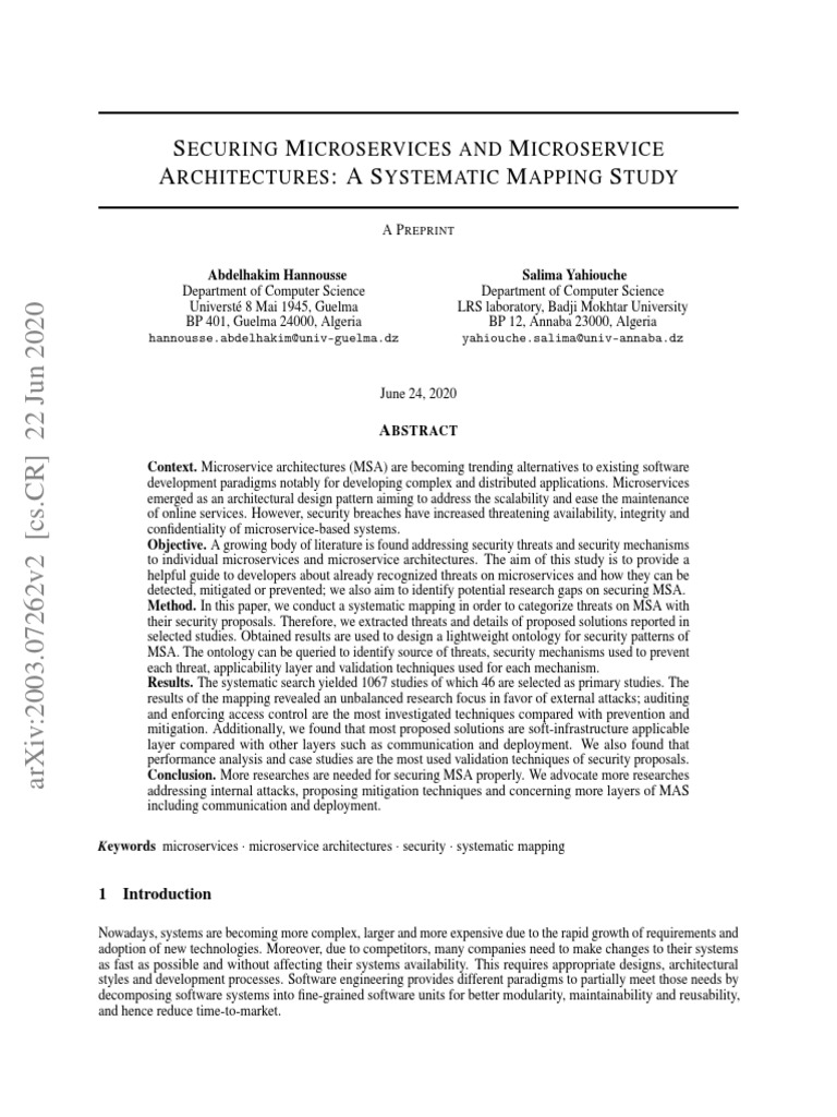 Microservices Security Mapping Study | PDF | Vulnerability (Computing ...