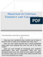 Measures of Central Tendency and Dispersion