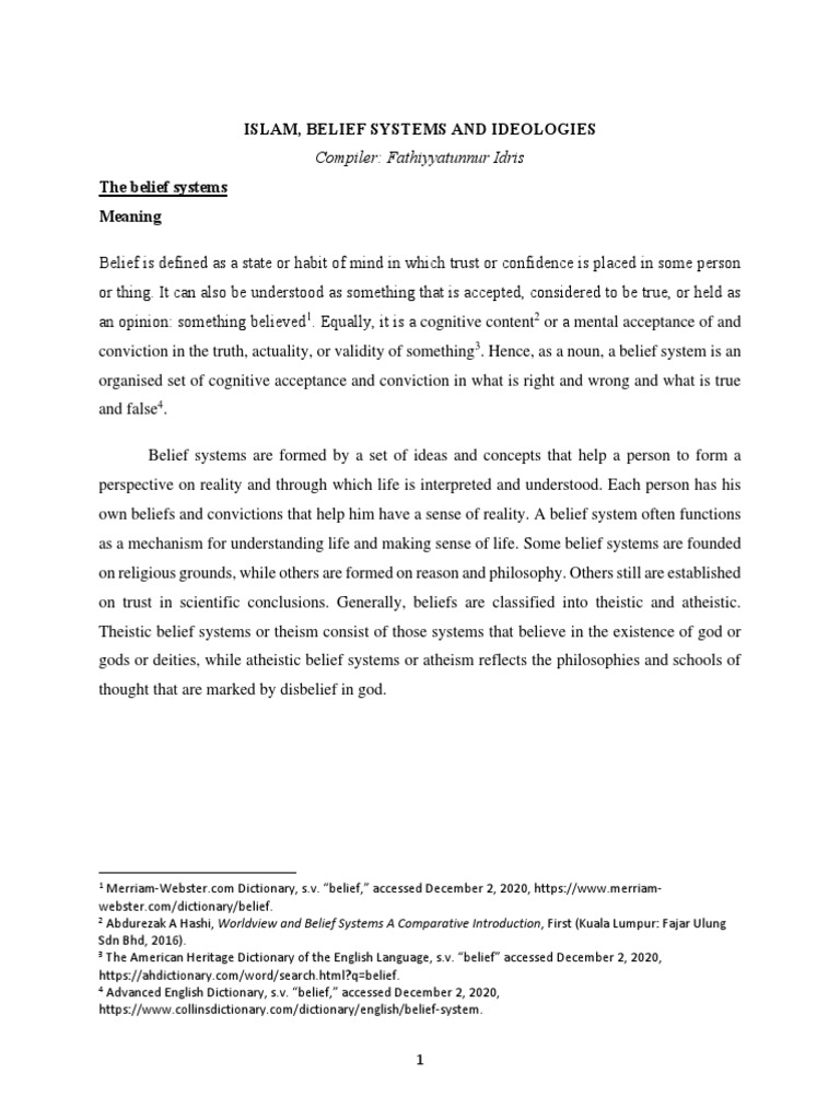Belief Systems and Ideologies | PDF | God | Monotheism