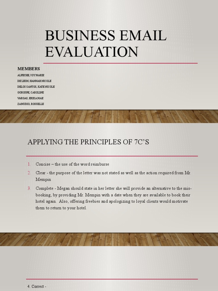 Business Email Evaluation | PDF
