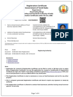 Registration Certificate Government of Tamil Nadu