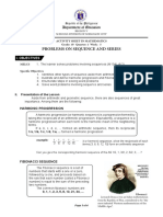 Problems On Sequence and Series: Department of Education