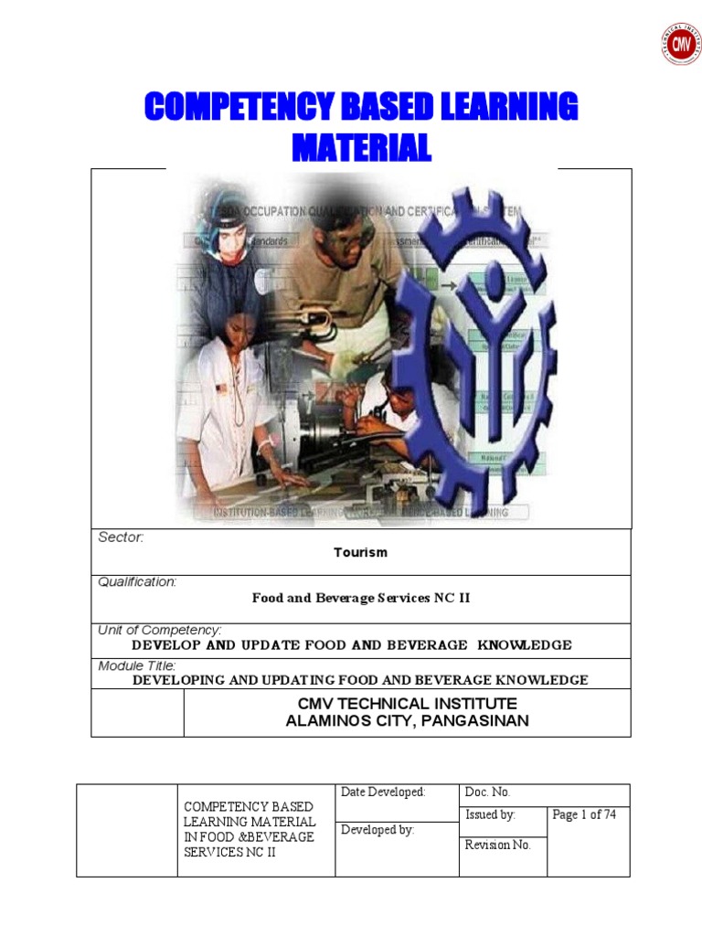 Cblm fbs 4 develop and update food and beverage knowledge download