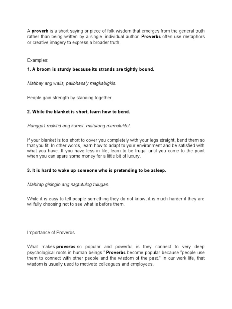 Understanding Proverbs and Folk Wisdom | PDF