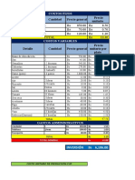 Costo de Produccion Excel