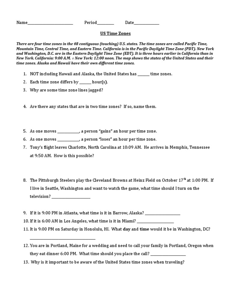 USTime Zones | PDF