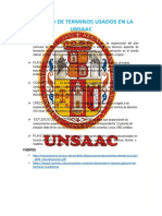 Glosario de Terminos Usados en La Unsaac