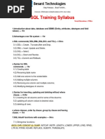 SQL Syllabus Besant Technologies