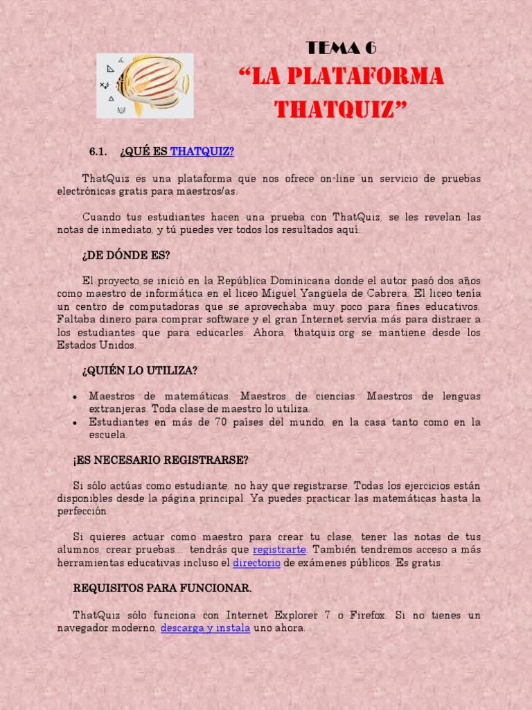 6 1 Que Es ThatQuiz | PDF | Internet | Informática