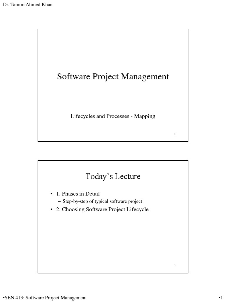 Software Project Management: Today's Lecture | PDF | Project Management ...