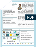 A Year in My Country Weather Reading Comprehension Exercises Tests Warmers Cool 20163