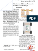 Modeling and Simulation of Electric Vehicle To Optimize Its Cost and Range