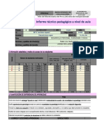 Informe técnico pedagógico a nivel de aula/área