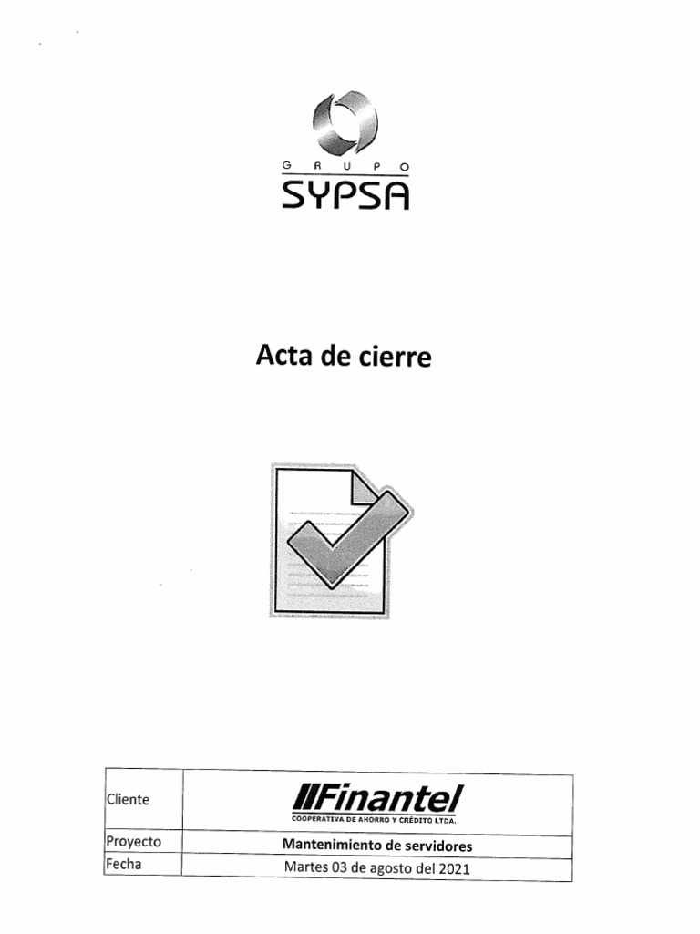 Sypsa Alta Mantenimiento Servidores 2021 | PDF