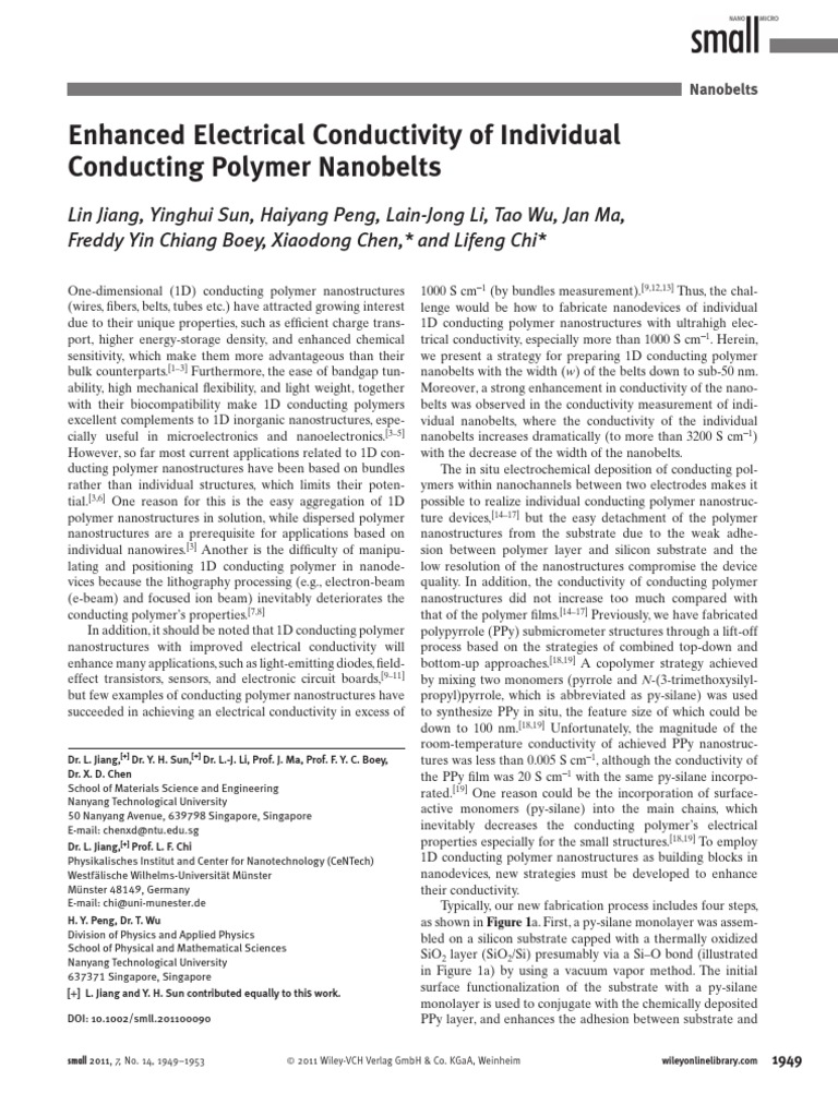 Polimeros Conductivos | PDF | Electrical Resistivity And Conductivity ...