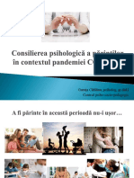 Consilierea Psihologică a Părinţilor În Contextul Pandemiei COVID-19