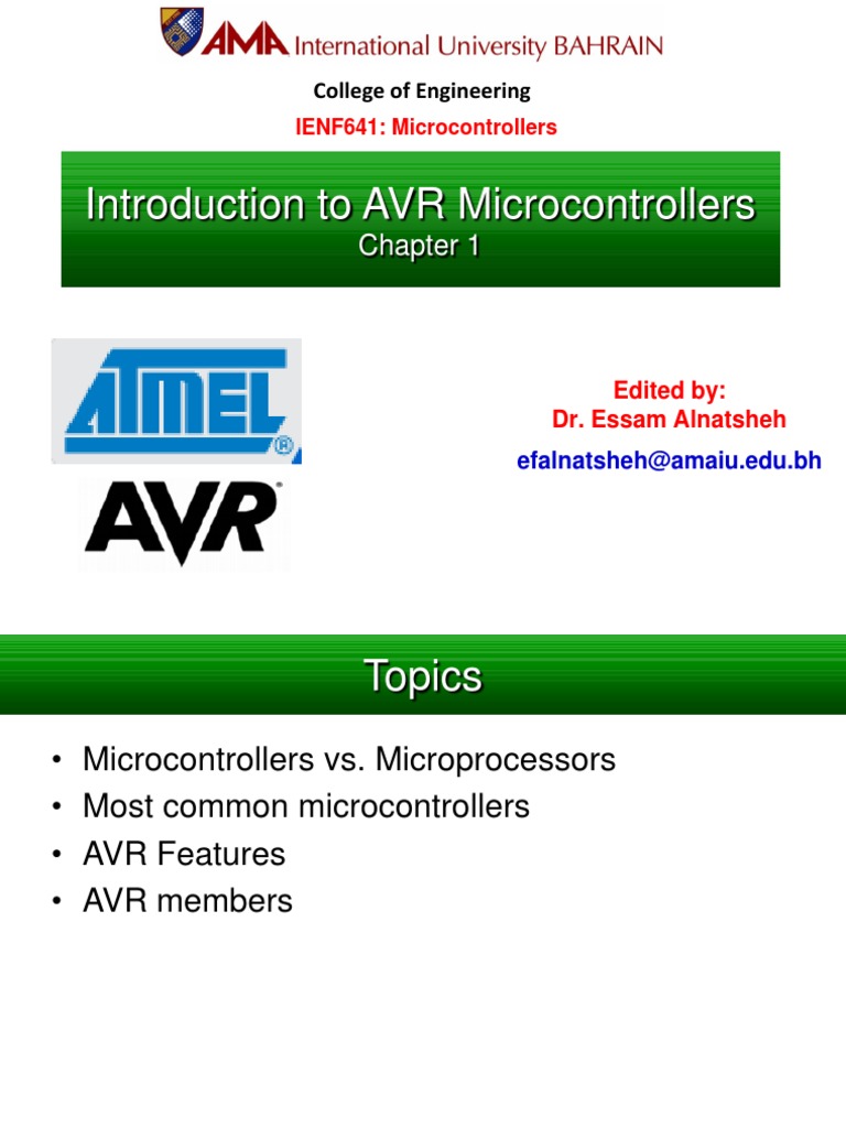 Introduction To AVR Microcontrollers: College of Engineering | Download ...