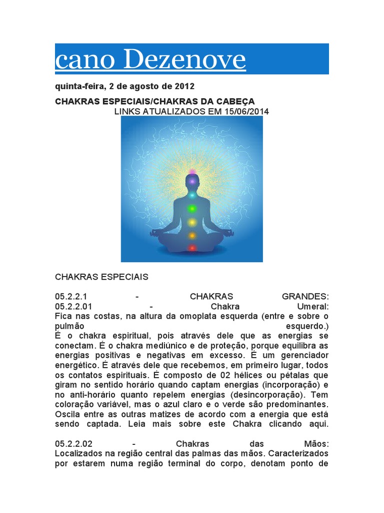 Chakra Umeral: Função e Importância | PDF | Chacra | Kundalini