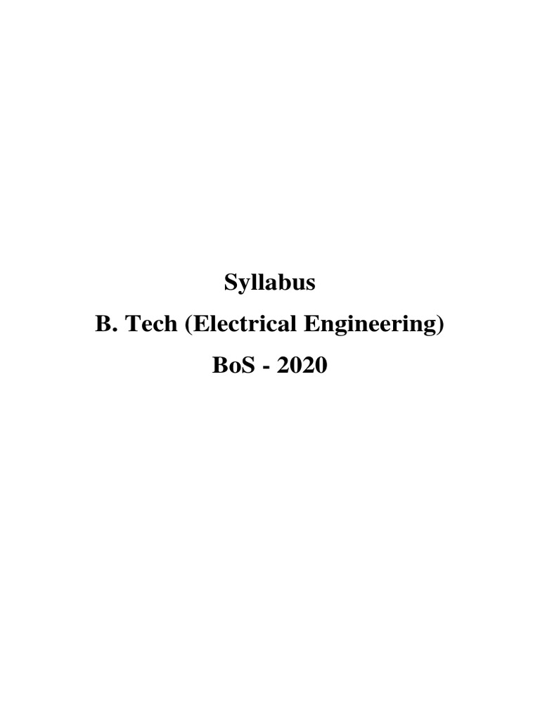 Electrical Engineering Syllabus 2020 | PDF | Operational Amplifier ...