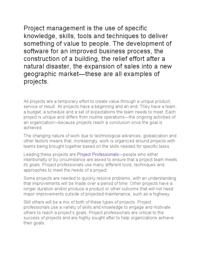 Project Management | Descargar gratis PDF | Project Management | Goal