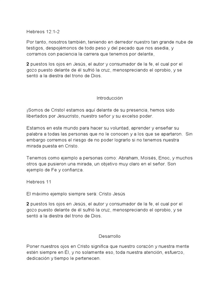 Puestos Los Ojos En Jesús Pdf Cristo Título Jesús