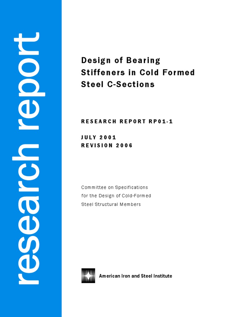 Design of Bearing Stiffeners in Cold Formed Steel CSections PDF
