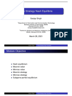 Pure Strategy Nash Equilibria: Sanjay Singh