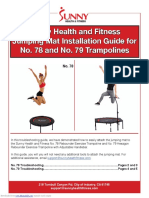 Sunny Health and Fitness Jumping Mat Installation Guide For No. 78 and No. 79 Trampolines