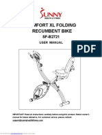 Comfort XL Folding Recumbent Bike: User Manual