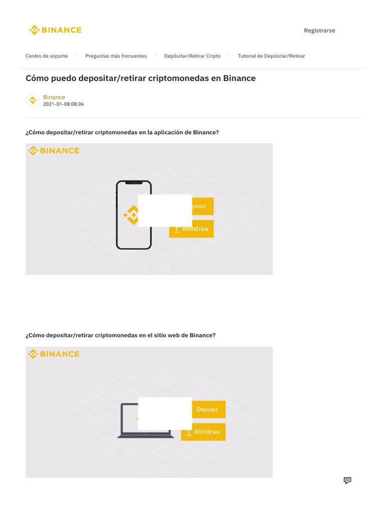Cómo Puedo Depositar - Retirar Criptomonedas en Binance - Desde - La - Web  | PDF | Bitcoin | Informática