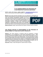 O Design Aplicado Ao Gerenciamento No Processo de Desenvolvimento de Produtos Plásticos Injetados