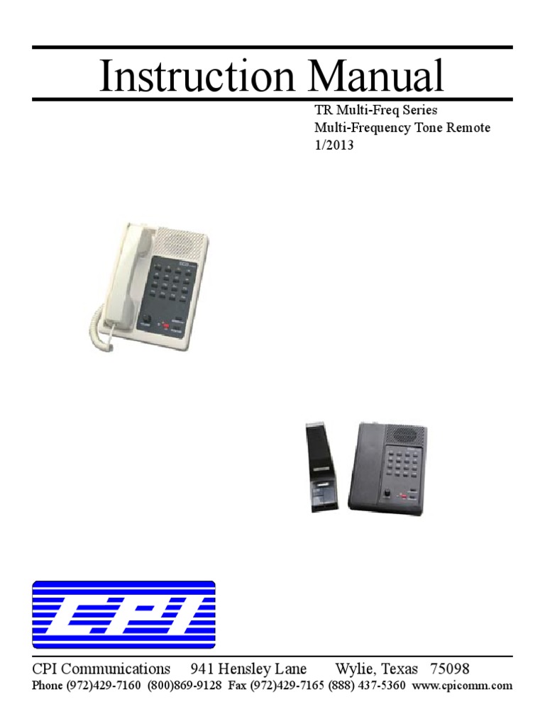 Tr10 16f Tone Remote Overview Pdf Telephone Manufactured Goods 