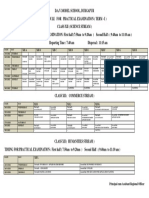 Time Table For Practical Exams