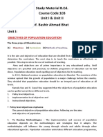 Study Material B.Ed. Course Code:103 Unit I & Unit II Compiled By: Prof. Bashir Ahmad Bhat Unit I