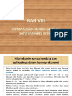 OPTIMALISASI FUNGSI DENGAN SATU VARIABEL BEBAS