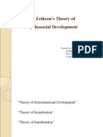 Erik Erikson'S Theory of Psychosocial Development: PHD Clinical Psychology Lecturer in Psychology