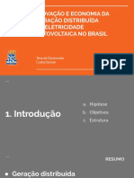 Inovação e economia da geração distribuída de eletricidade fotovoltaica no Brasil